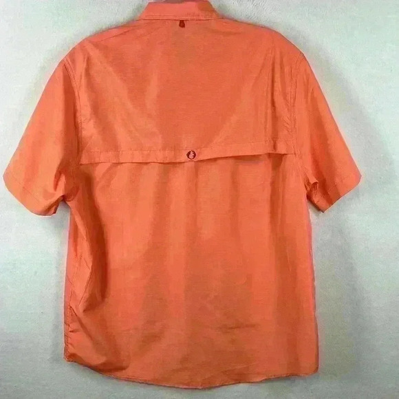 American Outdoorsman Men’s Shirt Large Orange Short Sleeve Hike Hunt Camp Fish - Picture 6 of 8